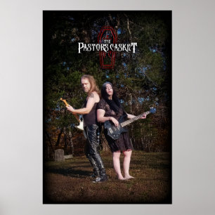 affiche de cimetière de cercueil du pasteur