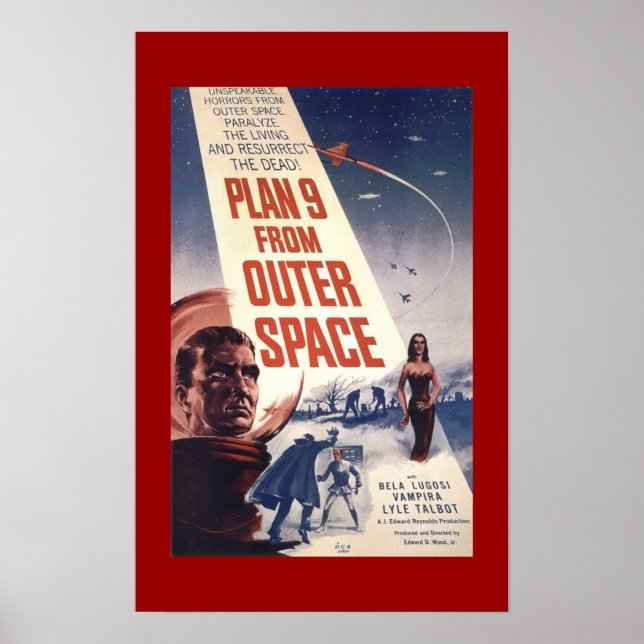 Affiche de cinéma classique "Plan 9 de l'espace ex (Devant)