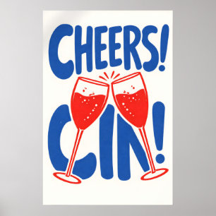 Affiche de cinéma Rétro Cheers, typographie de coc