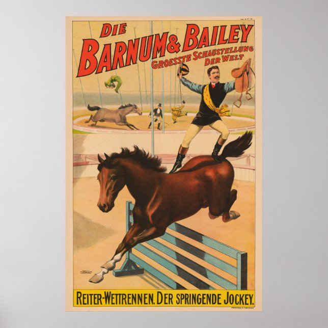 Affiche De Cirque Allemande D'Un Homme Se Trouvant (Devant)