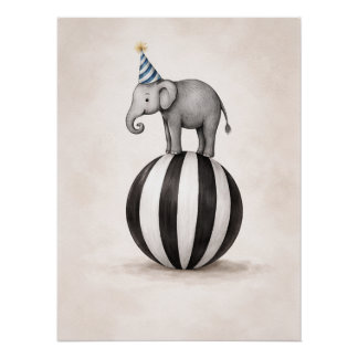 Affiche de cirque éléphant pour enfants