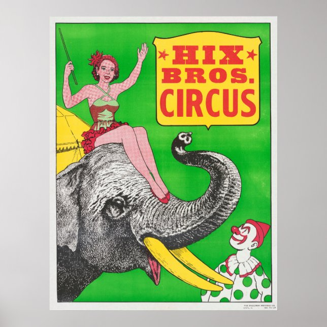 Affiche De Cirque Montrant Une Femme Et Un Éléphan (Devant)