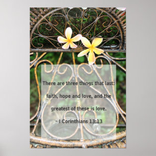 Affiche de citation d'amour de la Bible Frangipani