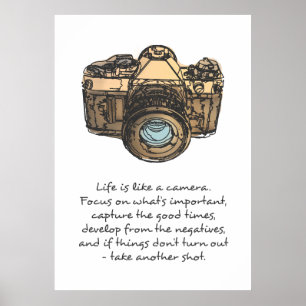 Affiche de citation de caméra de la vie