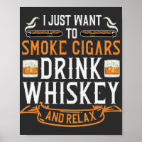 Affiche de citation de cigar et de whisky