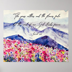 Affiche de citation de foi de montagne à l'aquarel