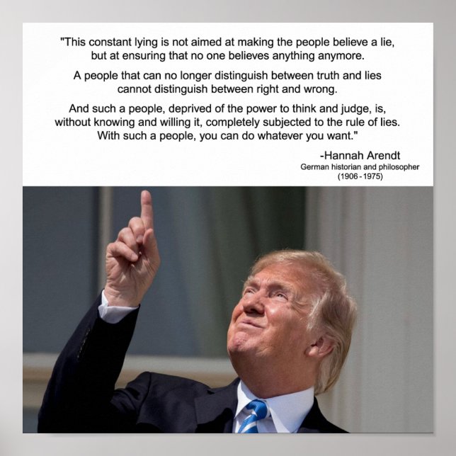 Affiche de citation de Hannah Arendt (Devant)