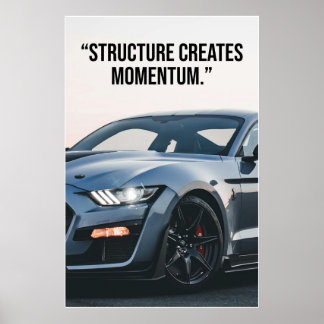 Affiche de citation de voiture Créer une dynamique
