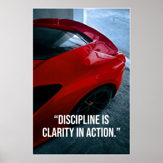 Affiche de citation de voiture Discipline est la c