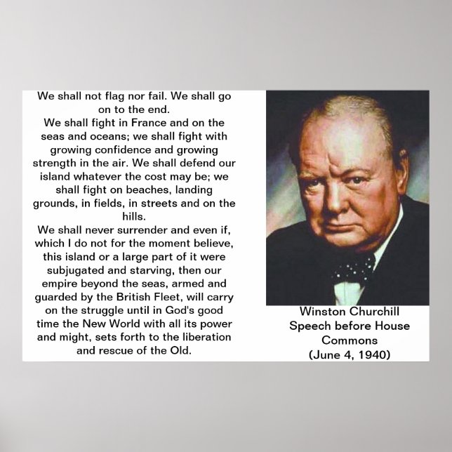 Affiche de citation de Winston Churchill (Devant)