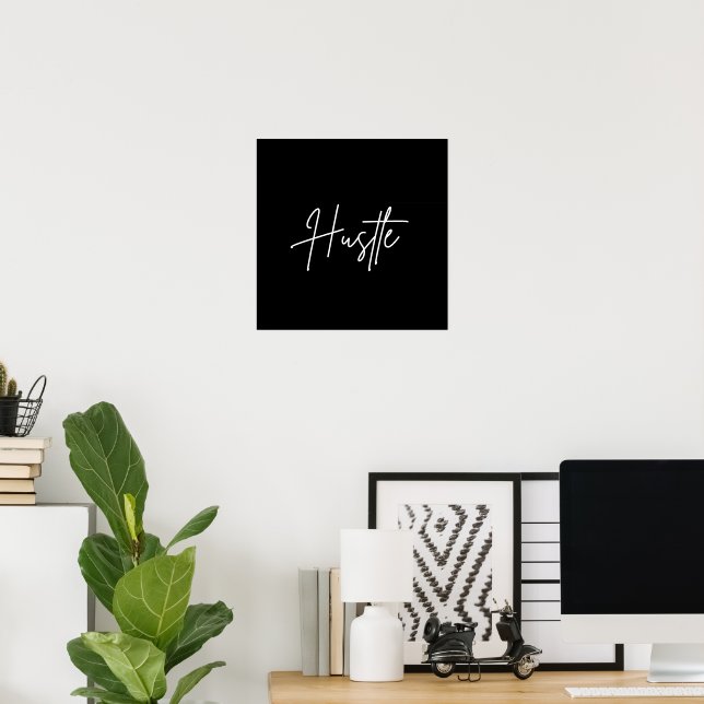 Affiche de citation Hustle – Affiche minimaliste m (Bureau à domicile)
