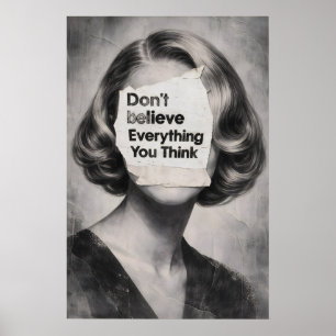 Affiche de citation inspirante, Portrait vintage
