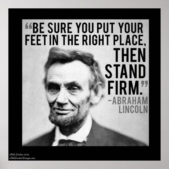Affiche de citation Lincoln & Tenez bon (Devant)