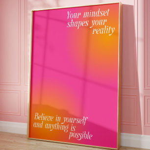 Affiche de citation motivationnelle rose Décorat