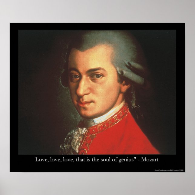 Affiche de citation Mozart "Love Love Love Love" (Devant)