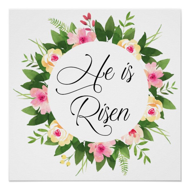 Affiche de citation religieuse inspirante florale (Devant)