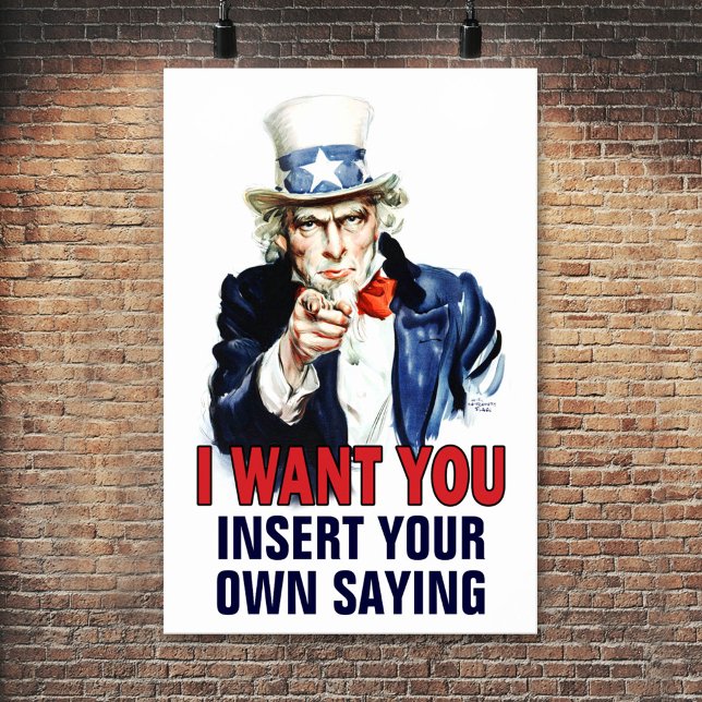 Affiche de classe : Je veux vous - PERSONNALISER - (Uncle Sam Classroom Poster)