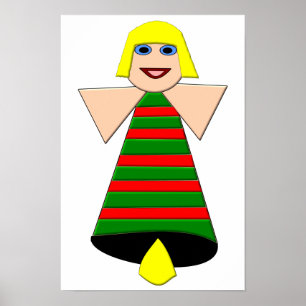 Affiche de cloche d'ange de Noël