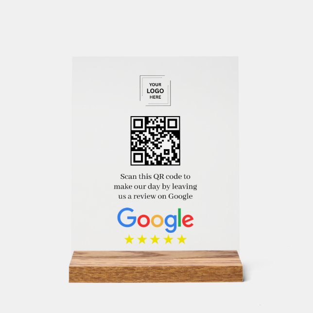 Affiche de code QR en acrylique pour Google Review (Recto)