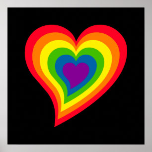 Affiche de coeur d'arc-en-ciel