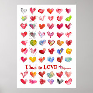 Affiche de coeurs d'amour de Valentine