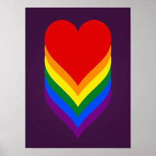 Affiche de coeurs de fierté de LGBT