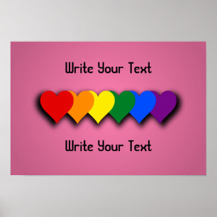 Affiche de coeurs de fierté LGBT