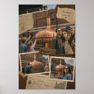 Affiche de collage de carte postale de brasserie b