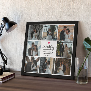 Affiche de collage de photos de couple coeur avec 