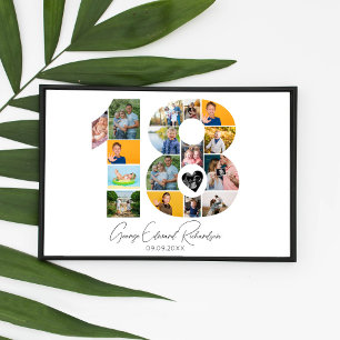Affiche de collage de photos pour les 18 ans