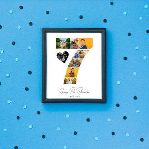 Affiche de collage de photos souvenir pour le 7ème