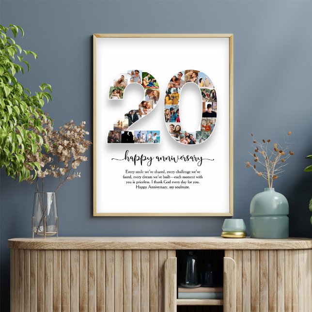 Affiche de collage photo 20e anniversaire (Créateur téléchargé)