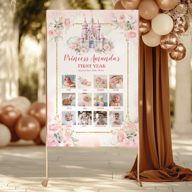 Affiche de collage photo de la princesse du châtea (Créateur téléchargé)