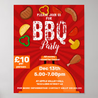 Affiche de collecte de fonds du barbecue
