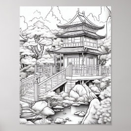 Affiche de coloriage du paysage relaxant