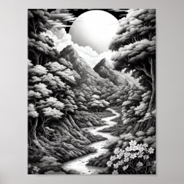 Affiche de coloriage du paysage relaxant