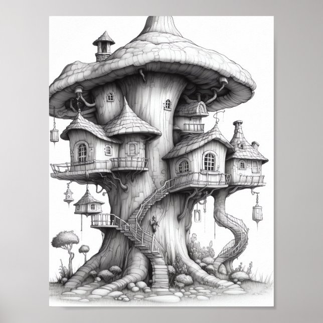 Affiche de coloriage du paysage relaxant (Devant)