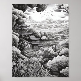 Affiche de coloriage du paysage relaxant