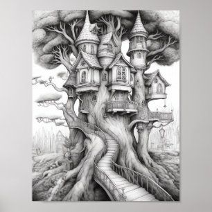 Affiche de coloriage du paysage relaxant