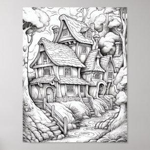 Affiche de coloriage du paysage relaxant