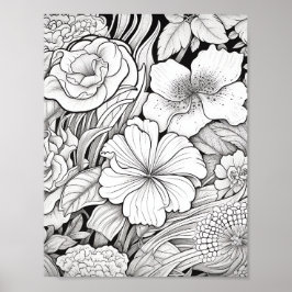 Affiche de coloriage du paysage relaxant