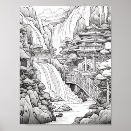 Affiche de coloriage du paysage relaxant