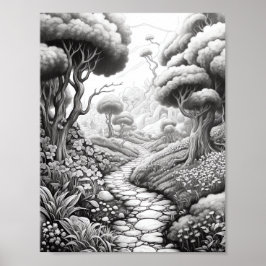Affiche de coloriage du paysage relaxant
