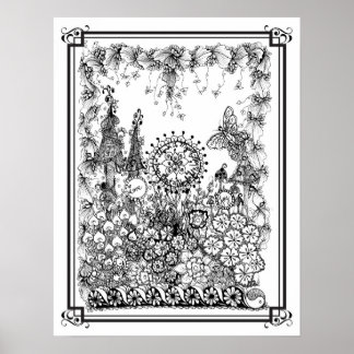 Affiche de coloriage "Le monde merveilleux de Mme