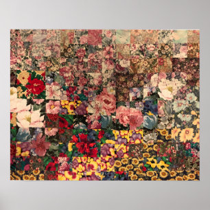 affiche de conception de courtepointe aquarelle