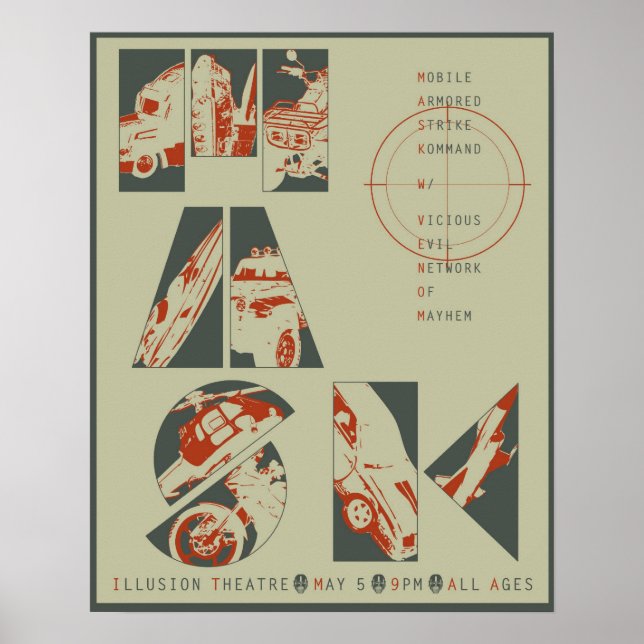 Affiche de concert de masque #3 (Devant)