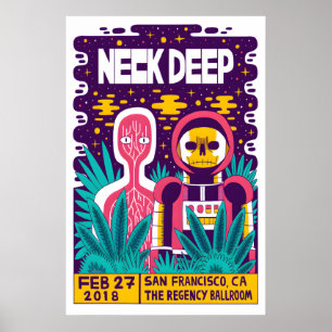 Affiche de concert de reproduction Neck Deep Matte