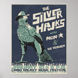 affiche de concert de S-faucons - affligée