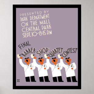 Affiche de concours de quartet de salon de