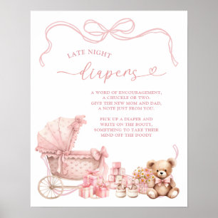 Affiche de couche tardive pour bébé poussette Coqu